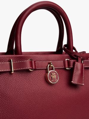 red the american icon leather tote bag for women tommy hilfiger