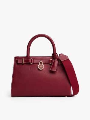 red the american icon leather tote bag for women tommy hilfiger