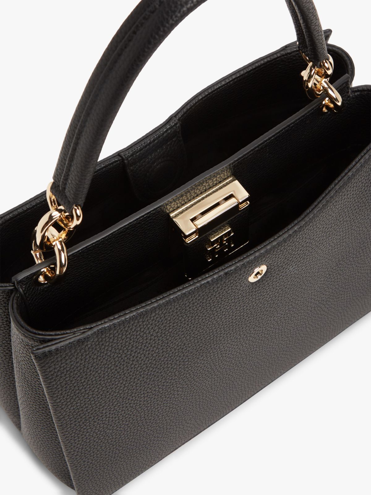 TH Monogram Crossbody Satchel — Black