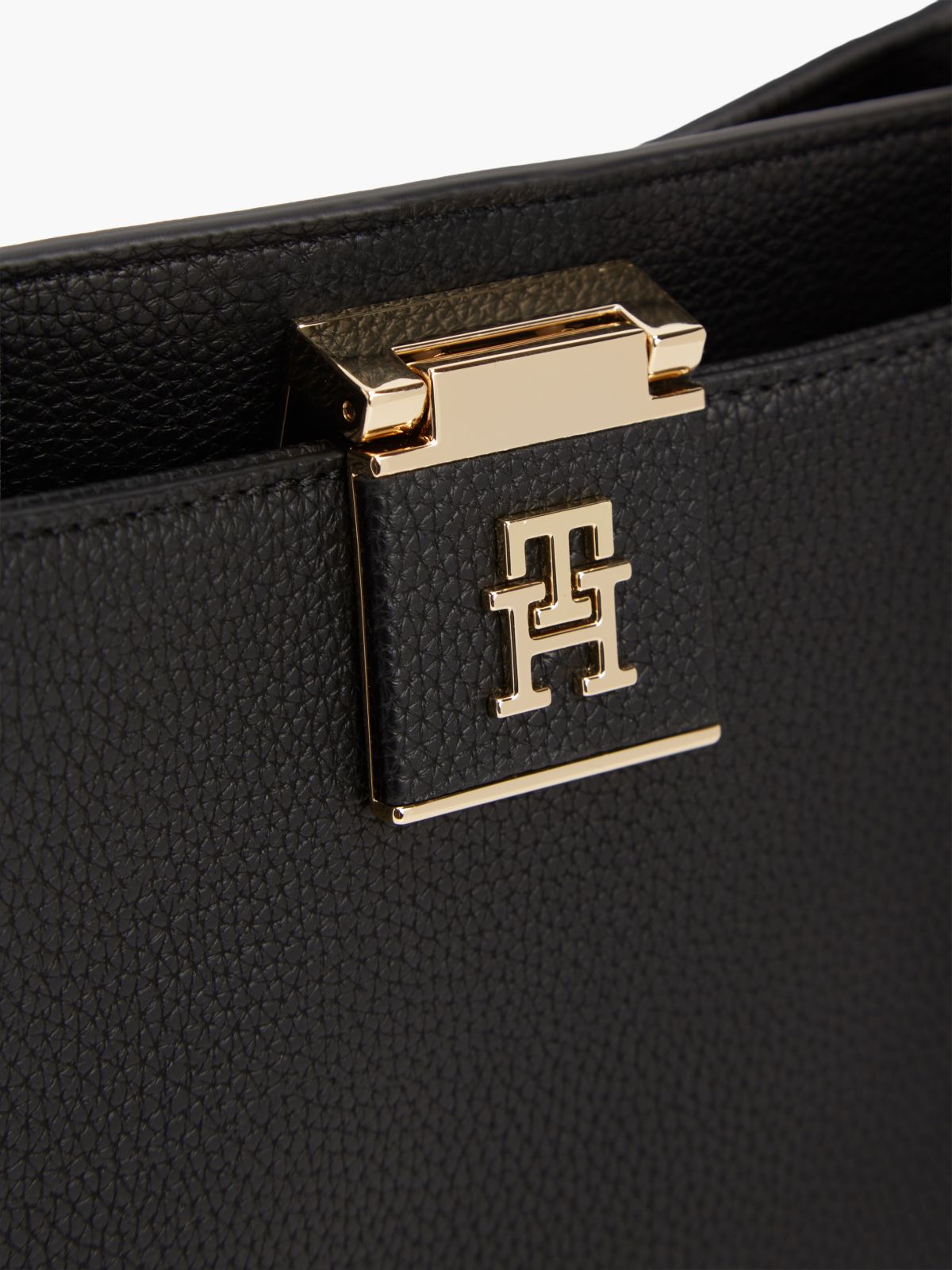 TH Monogram Crossbody Satchel — Black