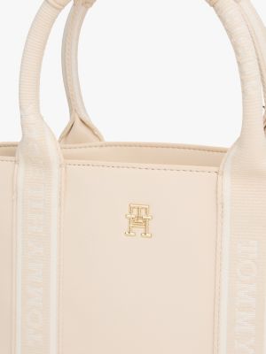 biały torba typu tote z paskiem z logo dla kobiety - tommy hilfiger