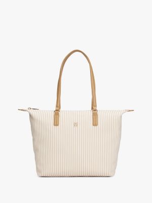 white canvas shopper voor dames - tommy hilfiger