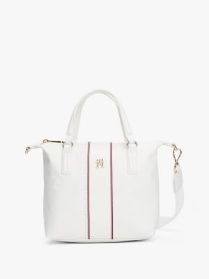 borsa tote corporate con tracolla white da donne tommy hilfiger