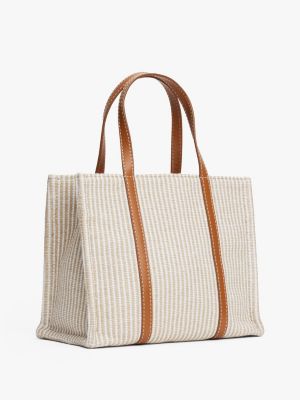 meerdere kleuren strandshopper met crossbodyband en monogram voor dames - tommy hilfiger