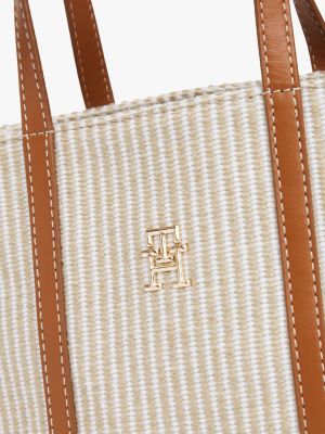 borsa da spiaggia con tracolla e monogramma multicolore da donne tommy hilfiger