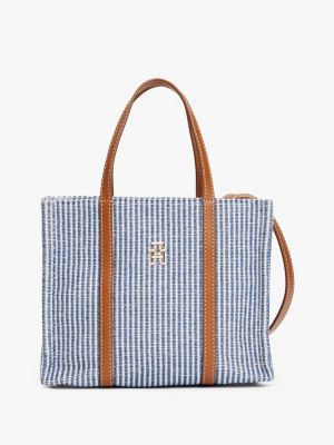 borsa da spiaggia con tracolla e monogramma multi da donne tommy hilfiger