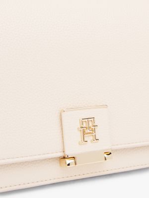 weiß crossbody-tasche mit th-monogramm für damen - tommy hilfiger