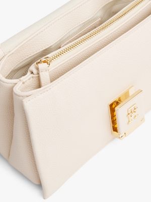 weiß crossbody-tasche mit th-monogramm für damen - tommy hilfiger