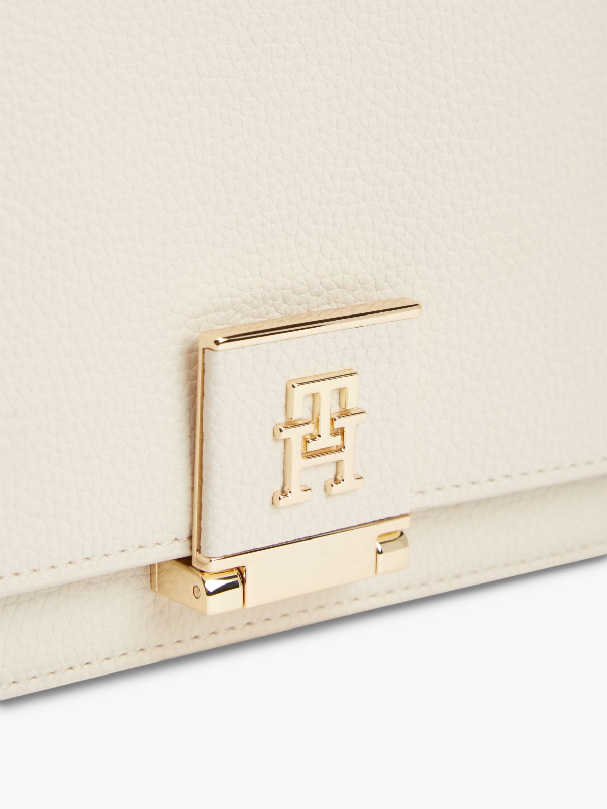 TH Monogram Flap Crossbody Bag — Beige