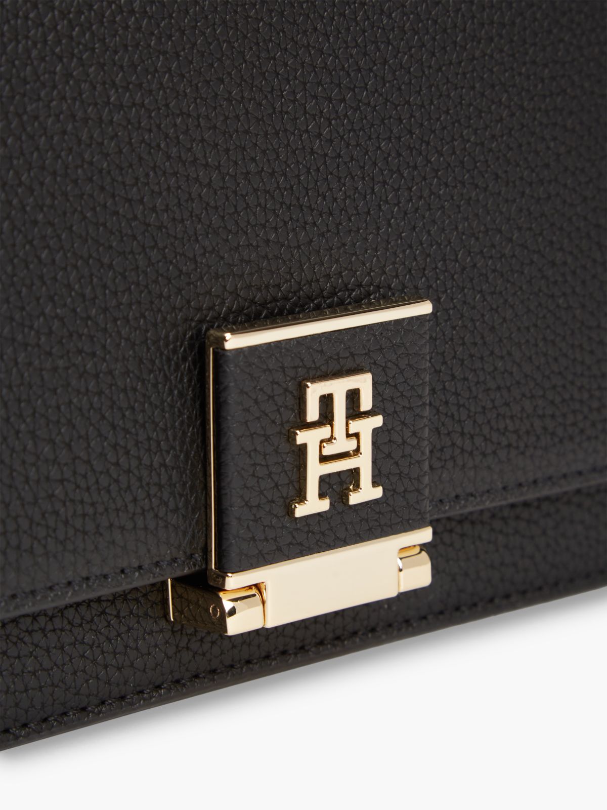 TH Monogram Flap Crossbody Bag — Black