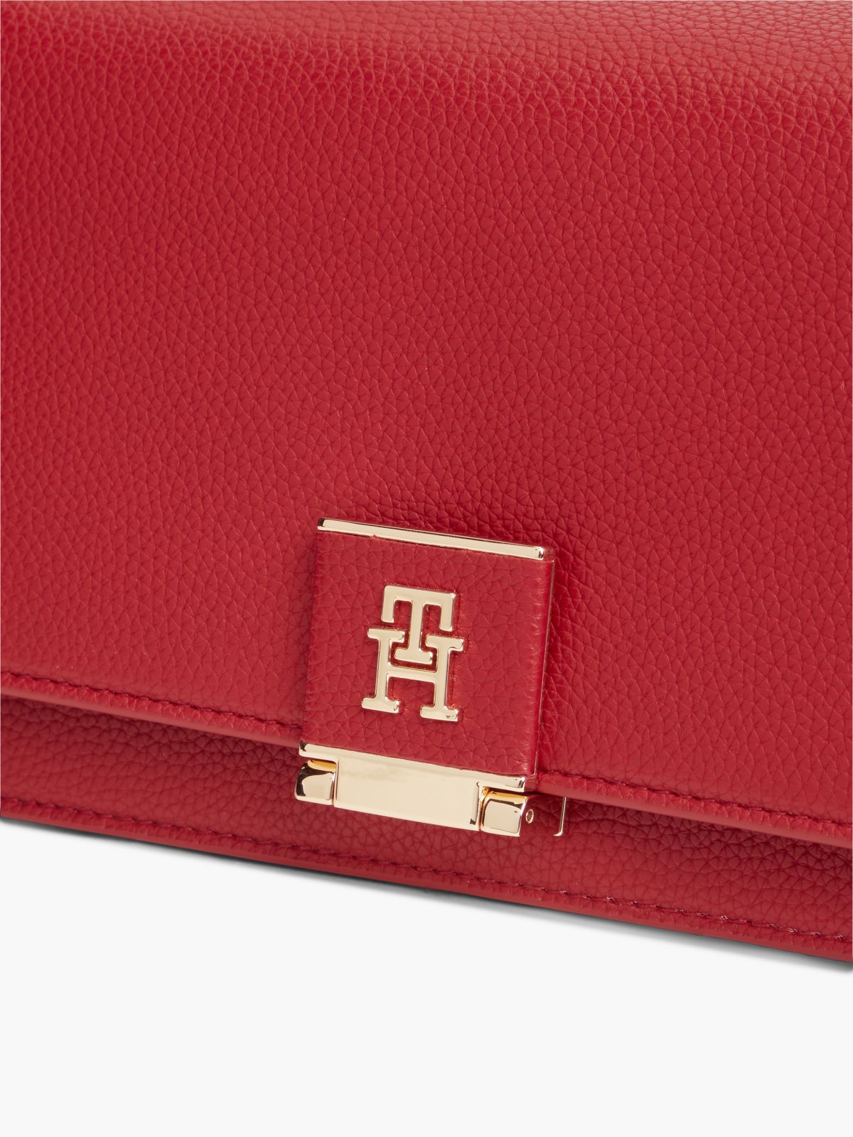 TH Monogram Flap Crossbody Bag — Red