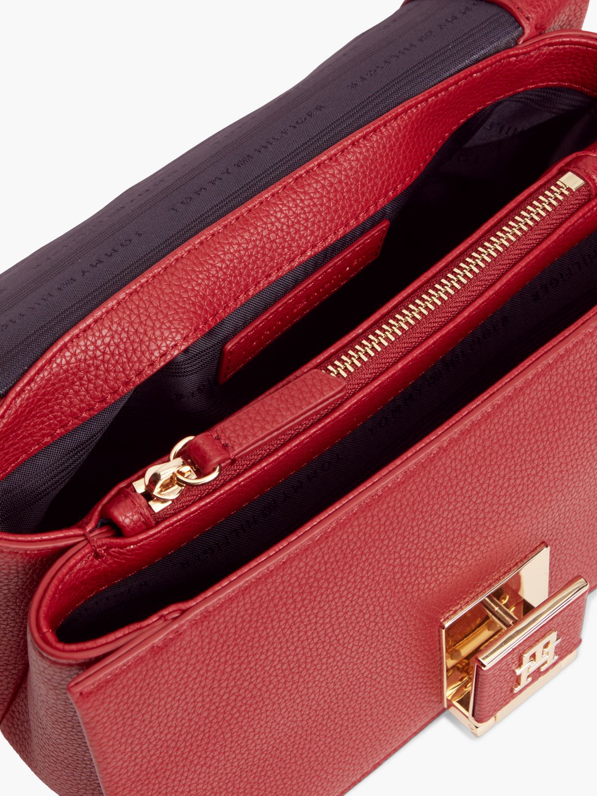 TH Monogram Flap Crossbody Bag — Red