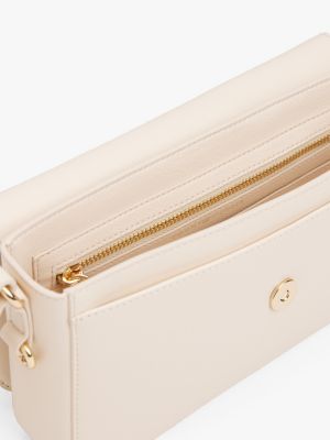 borsa convertibile con monogramma th beige da donne tommy hilfiger