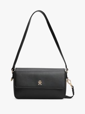 black th monogram convertible crossbody bag for women tommy hilfiger