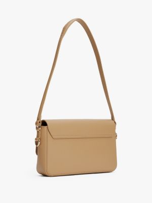 borsa convertibile con monogramma th beige da donne tommy hilfiger