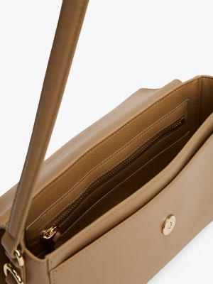 borsa convertibile con monogramma th beige da donne tommy hilfiger