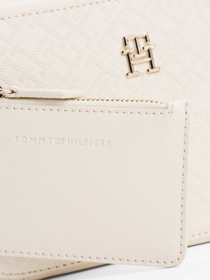 petit sac bandoulière à monogramme th blanc pour femmes tommy hilfiger