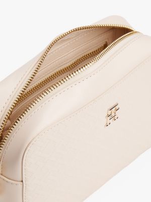 camera bag con monogrammi th bianco da donne tommy hilfiger