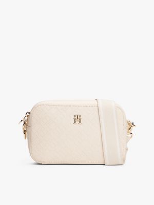 petit sac bandoulière à monogramme th blanc pour femmes tommy hilfiger