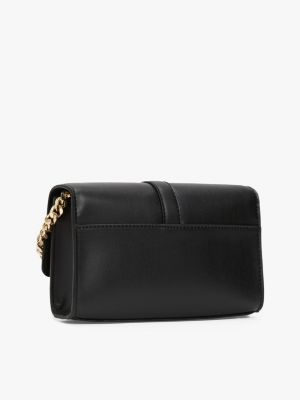 black heritage chain strap crossbody bag for women tommy hilfiger