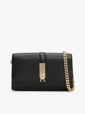 black heritage chain strap crossbody bag for women tommy hilfiger