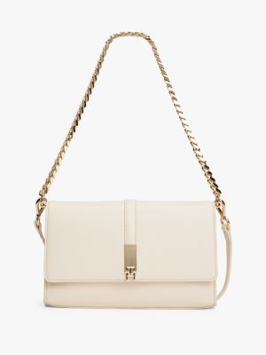 sac bandoulière convertible heritage beige pour femmes tommy hilfiger