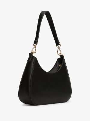 sac porté épaule à plaque monogramme th noir pour femmes tommy hilfiger