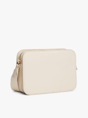 beige hilfiger monotype strap camera bag for women tommy hilfiger