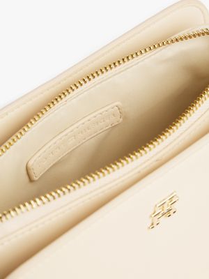 beige hilfiger monotype strap camera bag for women tommy hilfiger