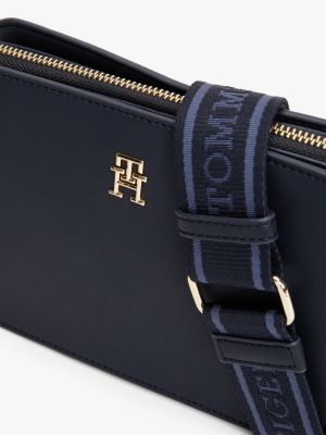 petit sac bandoulière à monotype hilfiger bleu pour femmes tommy hilfiger