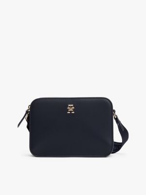 blue hilfiger monotype strap camera bag for women tommy hilfiger