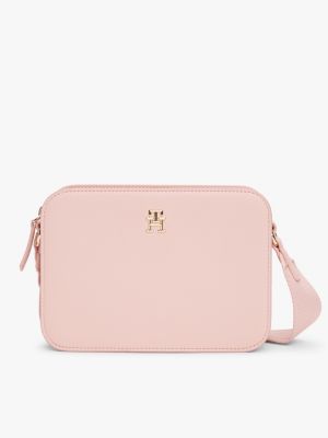 pink hilfiger monotype strap camera bag for women tommy hilfiger