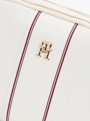 weiß th monogram crossbody-kameratasche für damen - tommy hilfiger