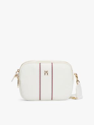 camera bag con monogramma th bianco da donne tommy hilfiger