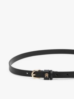 Leather TH Monogram Plaque Belt — Black 5