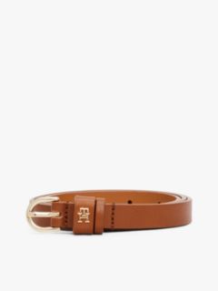 Leather TH Monogram Plaque Belt — Brown 4