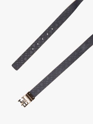 cinturón reversible con monograma th beige de mujeres tommy hilfiger