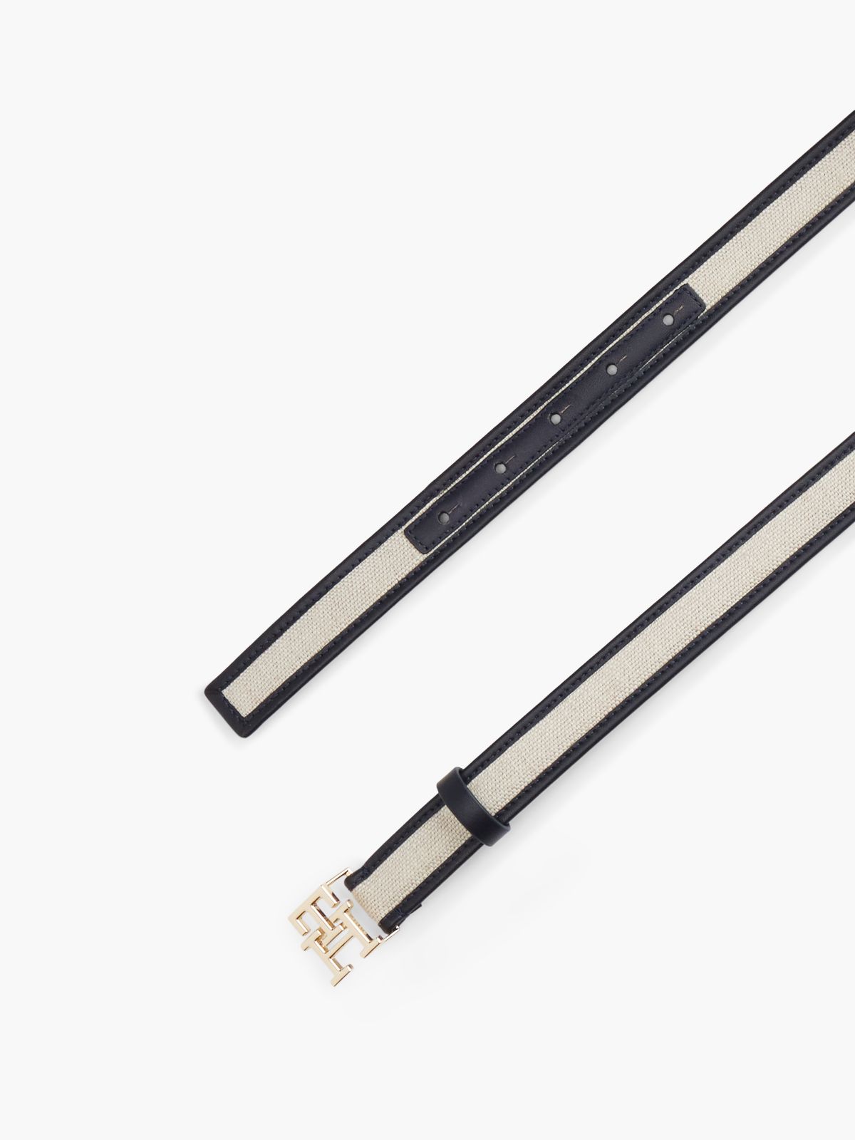 TH Monogram Canvas Leather Belt — Blue