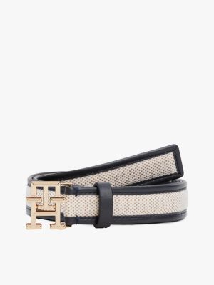 ceinture en cuir à monogramme th plusieurs couleurs pour femmes tommy hilfiger