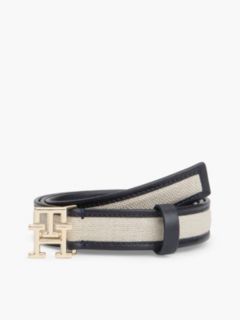 TH Monogram Canvas Leather Belt — Blue 1
