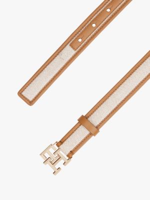 multi th monogram leather belt for women tommy hilfiger