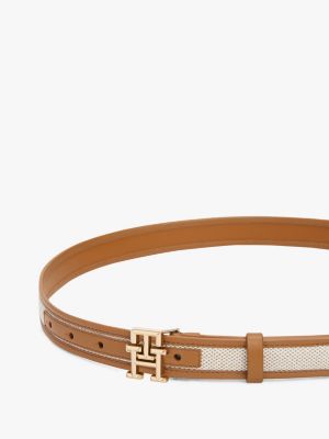 multi th monogram leather belt for women tommy hilfiger