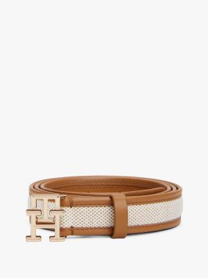 multi th monogram leather belt for women tommy hilfiger