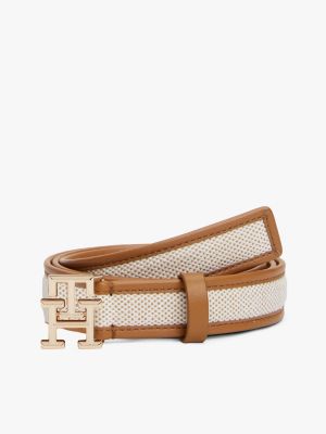 multi leren riem met th-monogram voor dames - tommy hilfiger