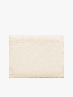 white th monogram trifold wallet for women tommy hilfiger