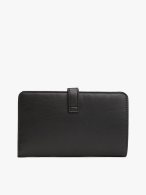 portefeuille heritage à monogramme th noir pour femmes tommy hilfiger