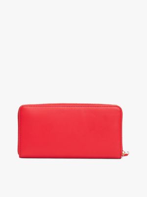 red th monogram zip-around wallet for women tommy hilfiger