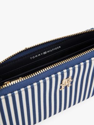 multi stripe zip-around wallet for women tommy hilfiger