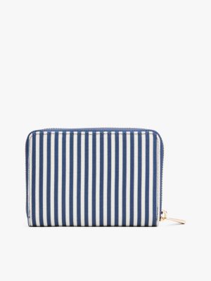 multi stripe zip-around wallet for women tommy hilfiger