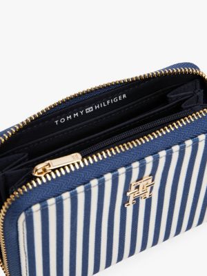 multi stripe zip-around wallet for women tommy hilfiger